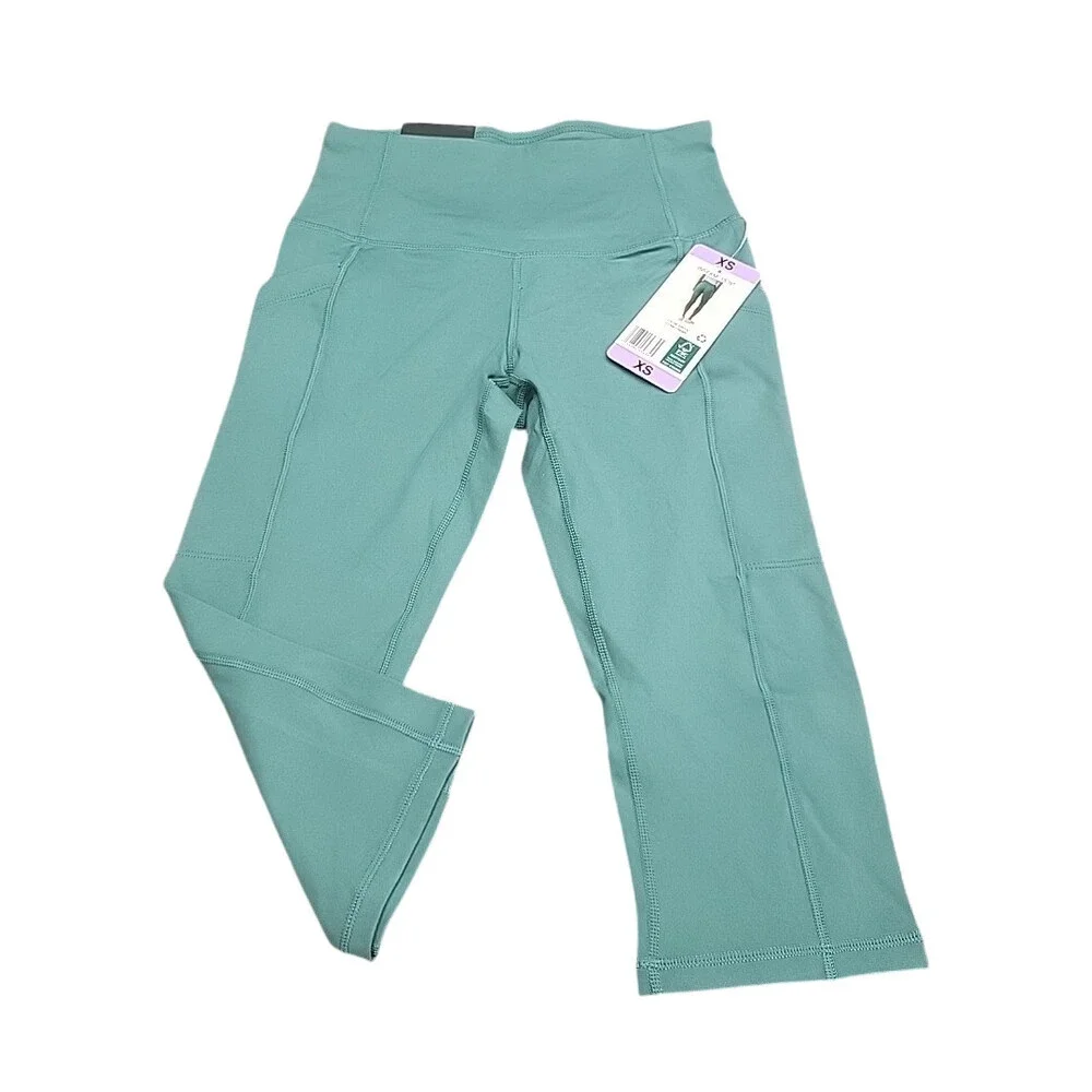 32 Degrees Cool Womens Capri Leggings Active Yoga Gym Pants X-Small Size Green - Picture 1 of 9